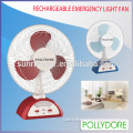 16" oscillating charging emergency light fan